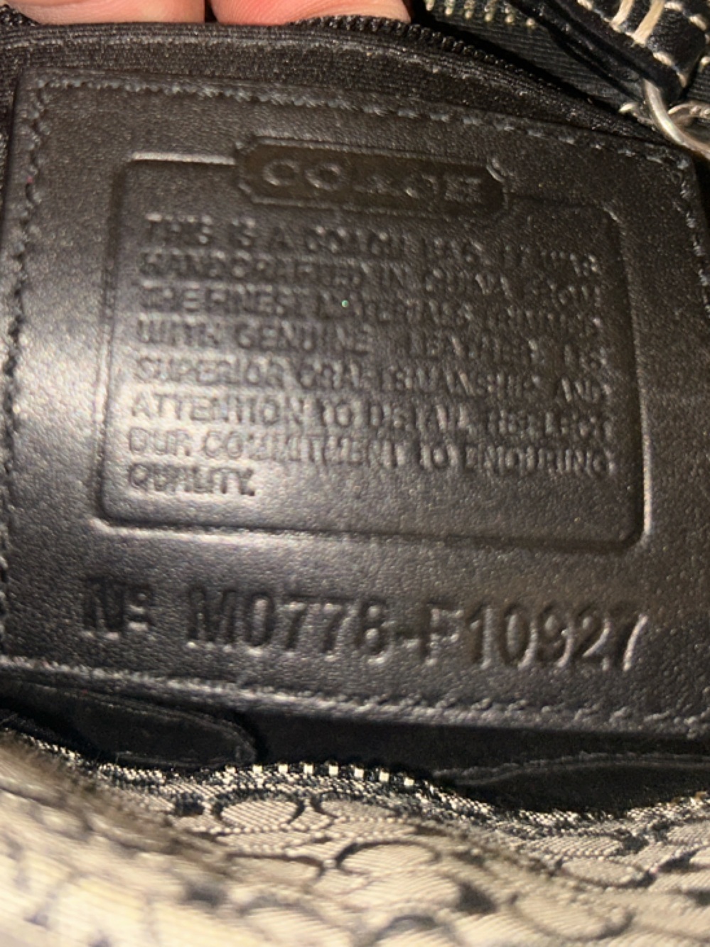 Coach Black and Gray Logo Jacquard Tote - Picture 3 of 5